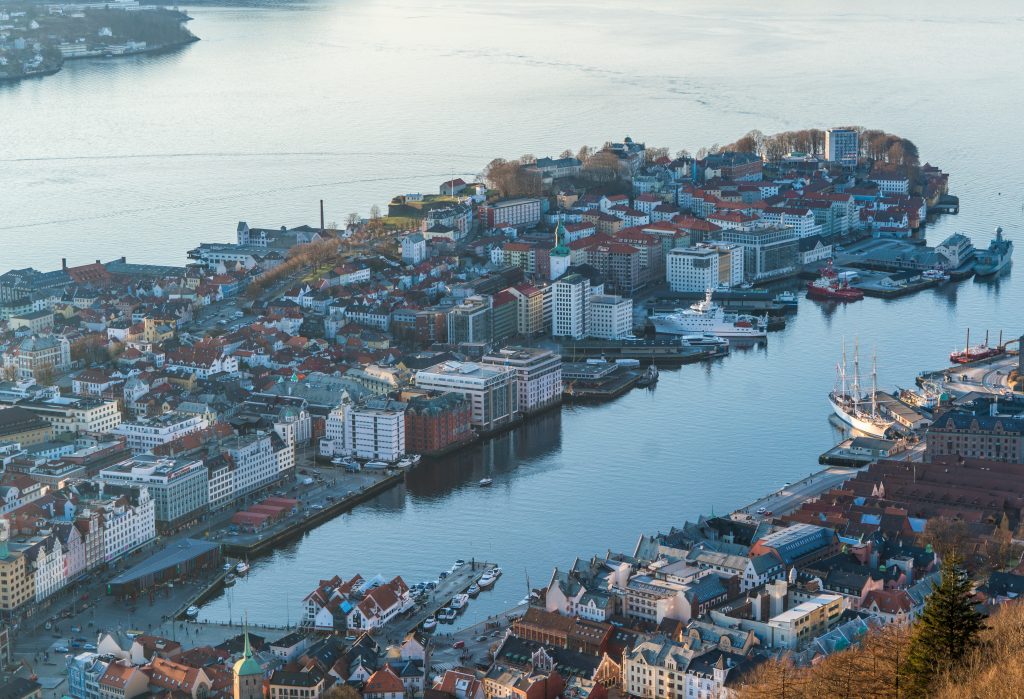 Bergen Noorwegen, één van de grootste steden Noorwegen